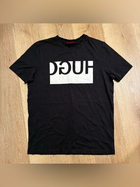 Hugo Boss Men's "Doguh" Black Logo Print Short Sleeve T-Shirt Size M